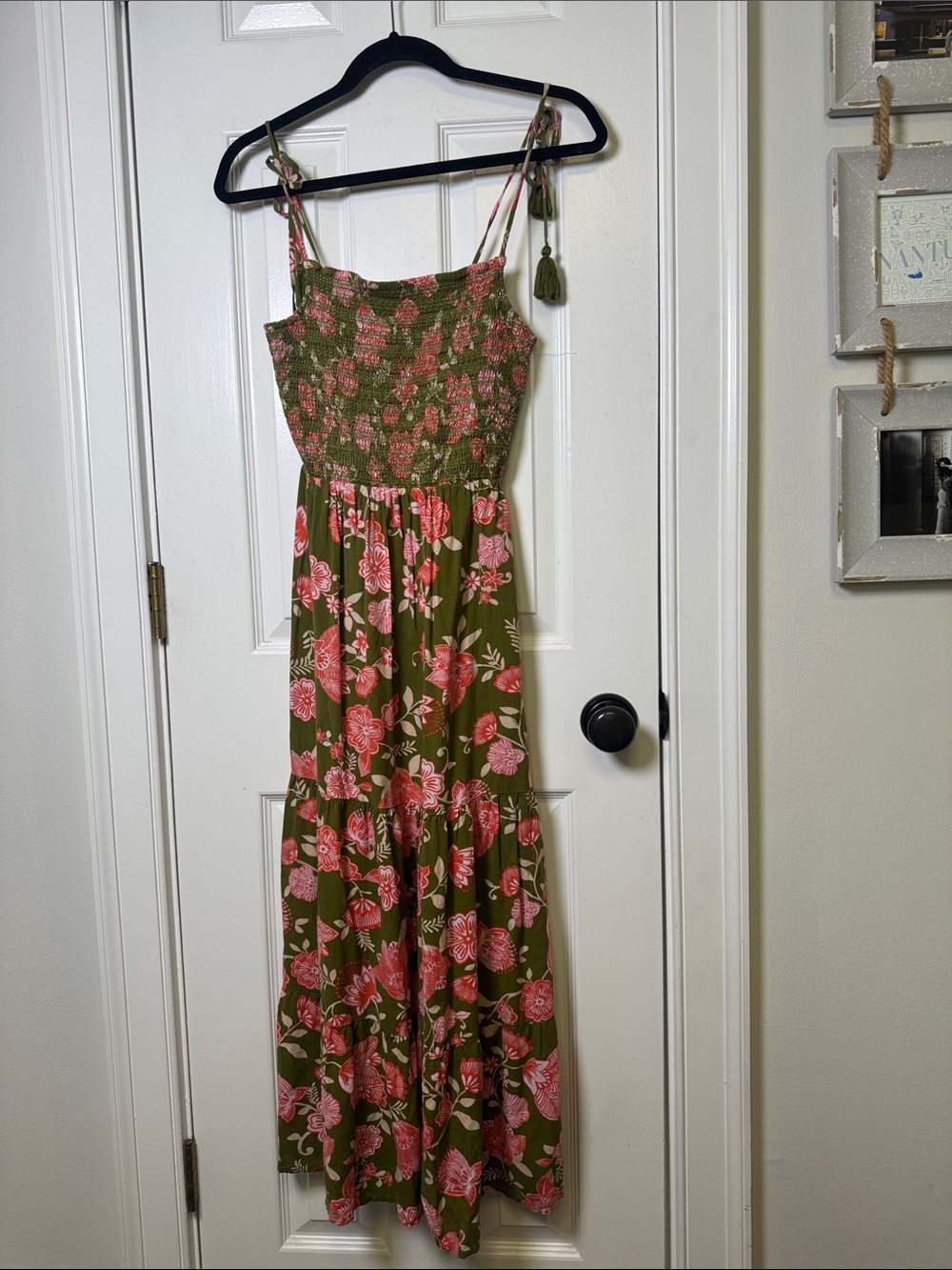 Patrons of Peace Floral Smocked Midi Dress XS Boho Cottagecore - Picture 4 of 7
